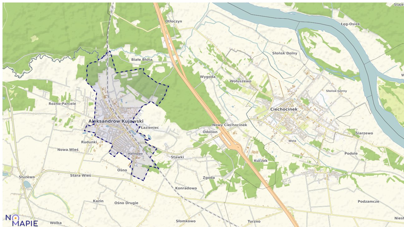 Mapa uzbrojenia terenu Aleksandrowa Kujawskiego